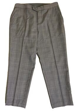 NWOT Doc & Amelia Cintas Womens Plaid Pants Size 6 Wool Blend Gray Office Preppy